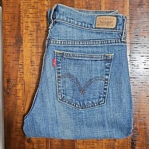 Levi's 505 Stretch Straight Leg Jeans Size 6 W28 Blue Denim